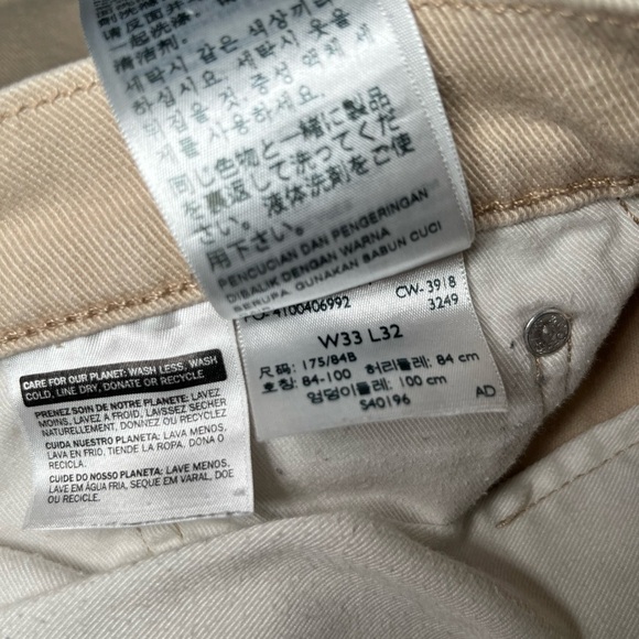 Levi's 502 Beige Denim Jeans W33 L32 - Picture 15 of 15